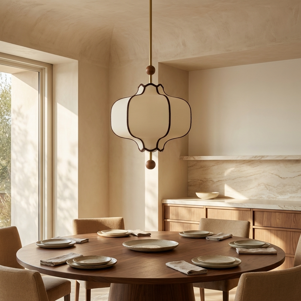 Japanese Retro Fabric Pendant Light