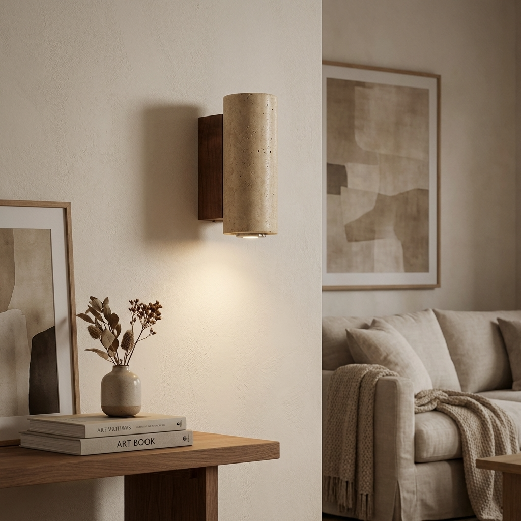Natural Travertine Stone Spot Wall Lamp