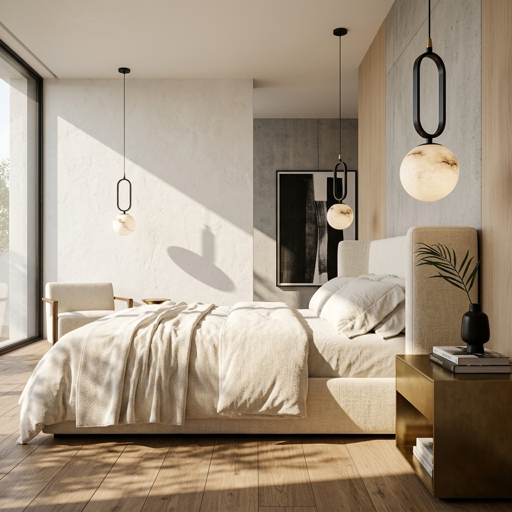 Natural Alabaster Loop Pendant Light
