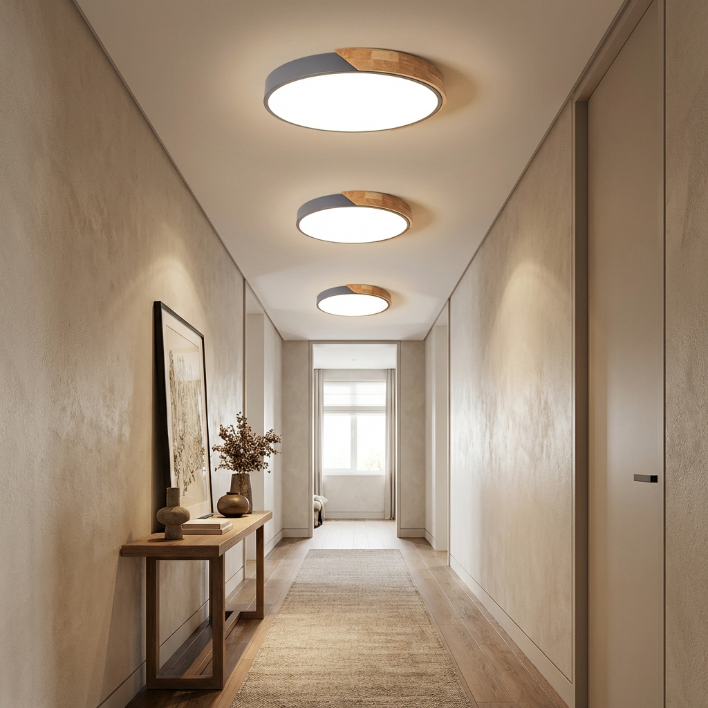 Nordic Wooden Round Ceiling Light