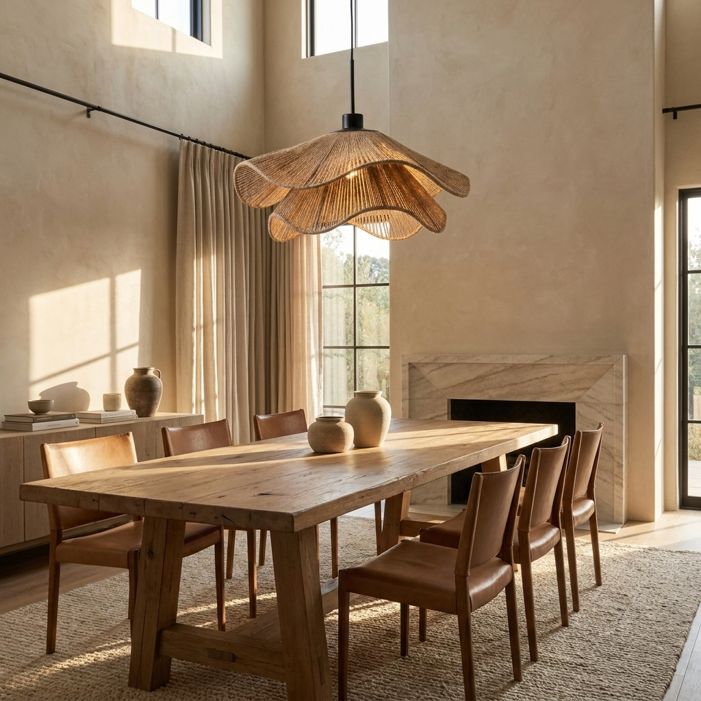 Hemp Rope Wabi Sabi Wave Pendant Light