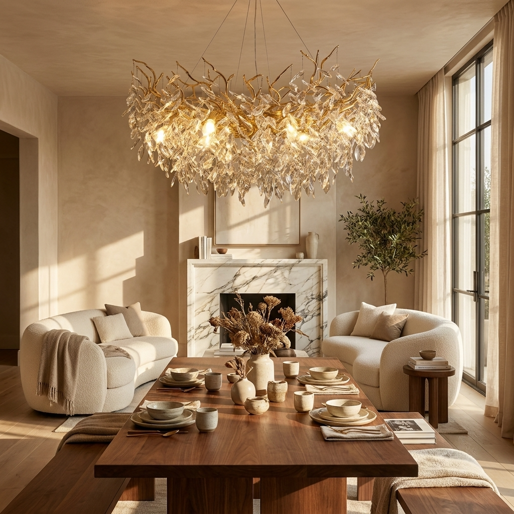 Luxury Gold Crystal Branch Chandelier