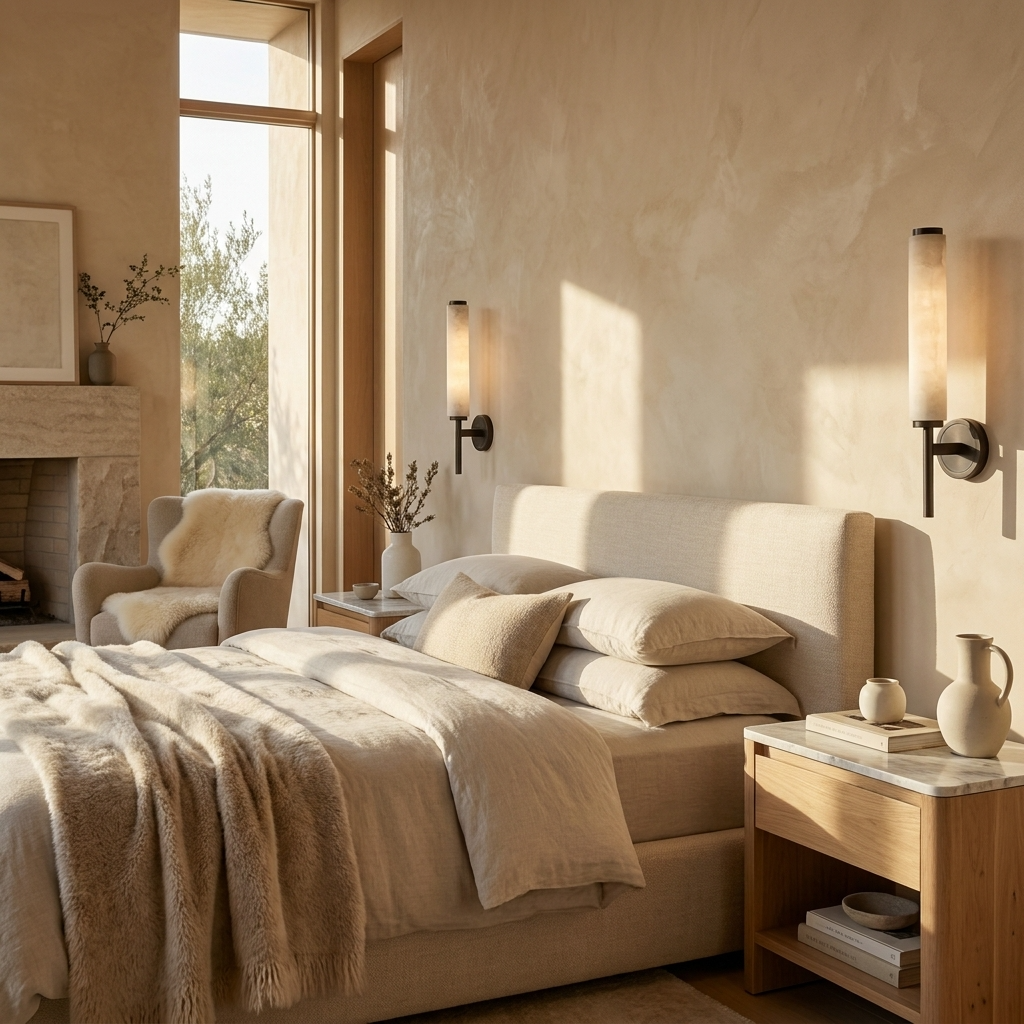 Natural Alabaster Slim Cylinder Wall Lamp