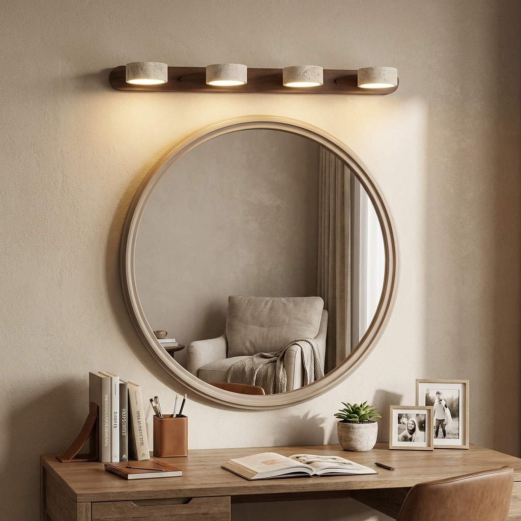 Natural Travertine Stone Dual Spot Wall Lamp