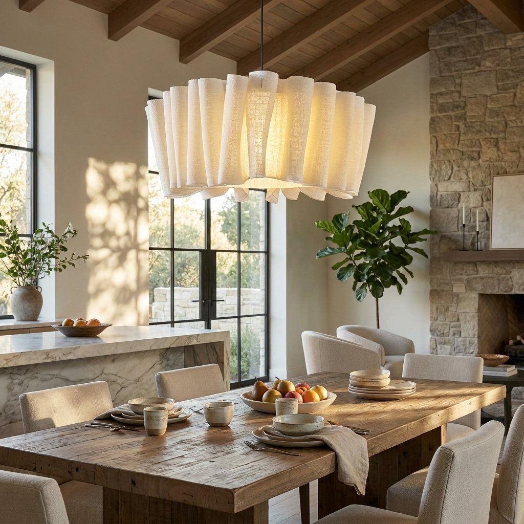 Pleated Fabric Handmade Pendant Light