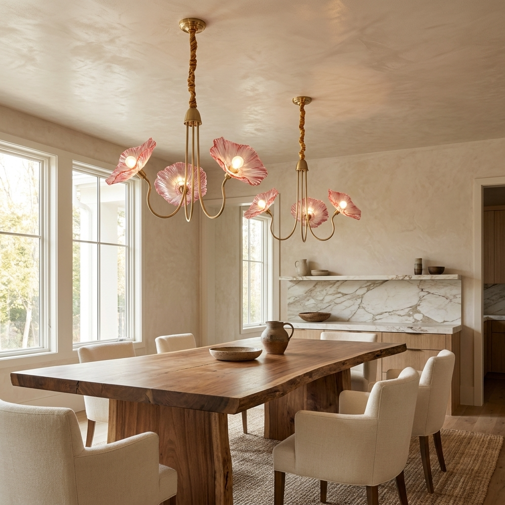 French Floral Glass Chandelier