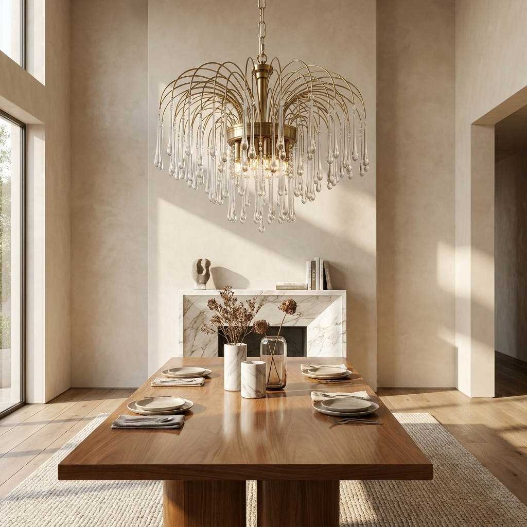 French Waterfall Crystal Chandelier