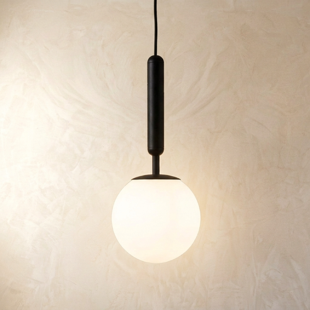 Frosted Glass Globe Pendant Light