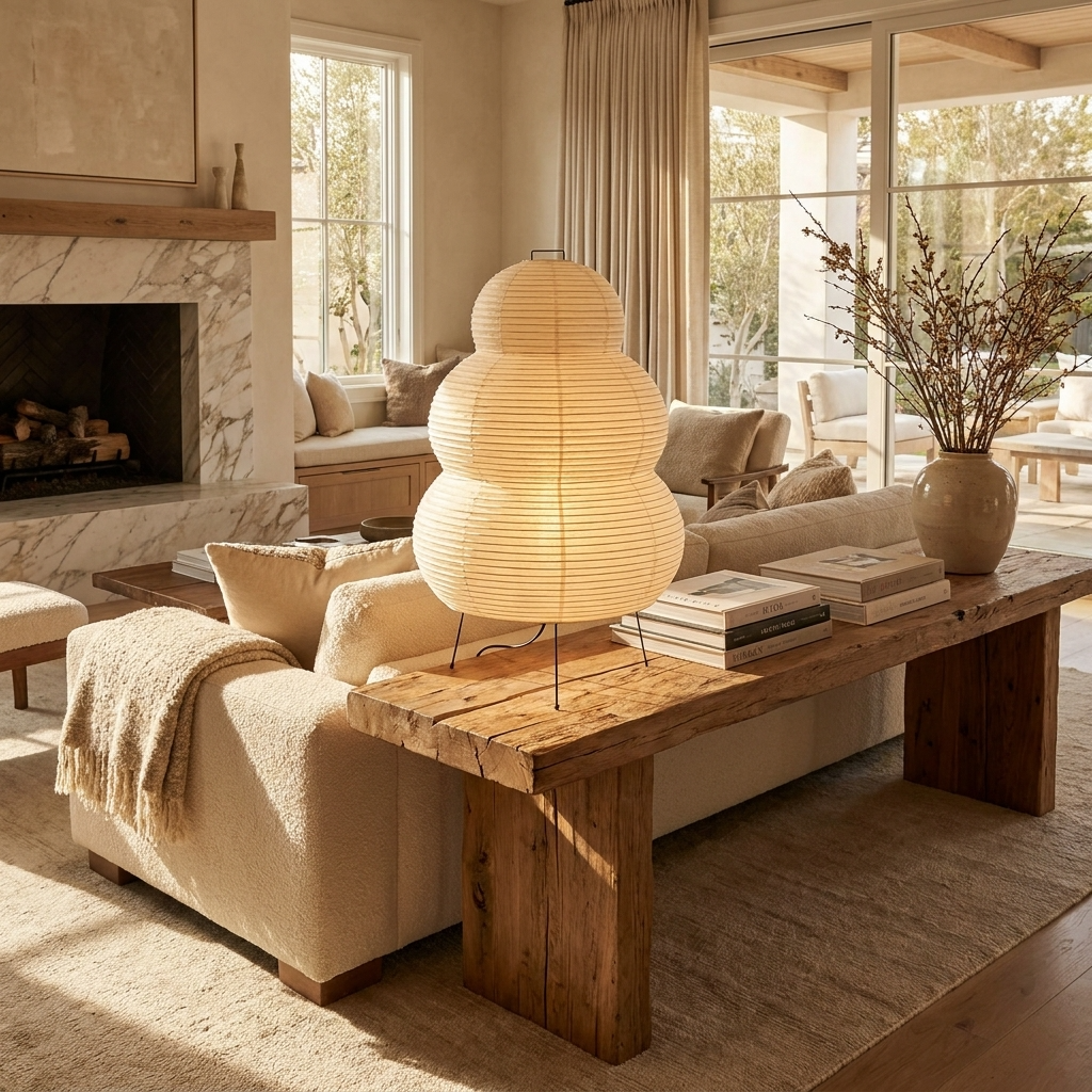 Japanese Handmade Washi Paper Table Lamp