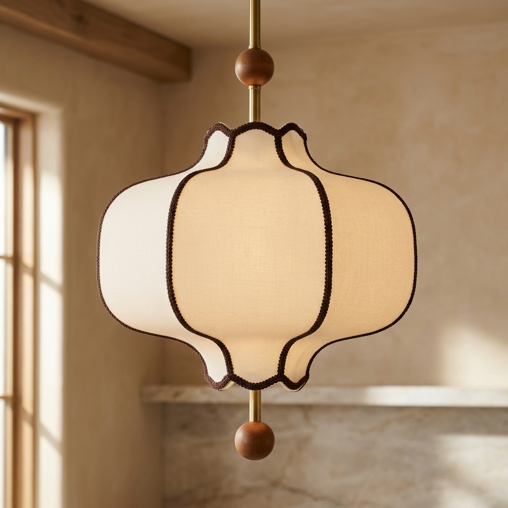 Japanese Retro Fabric Pendant Light