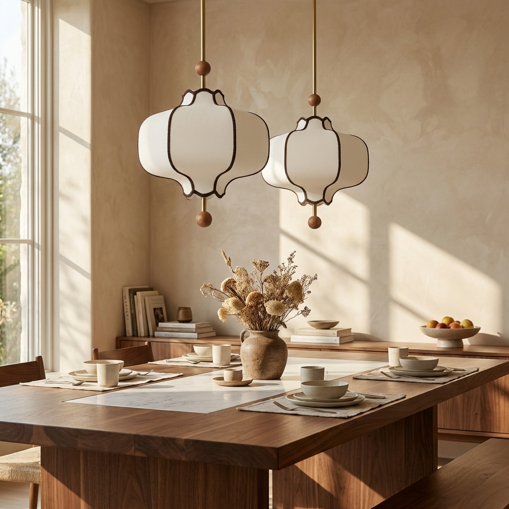 Japanese Retro Fabric Pendant Light