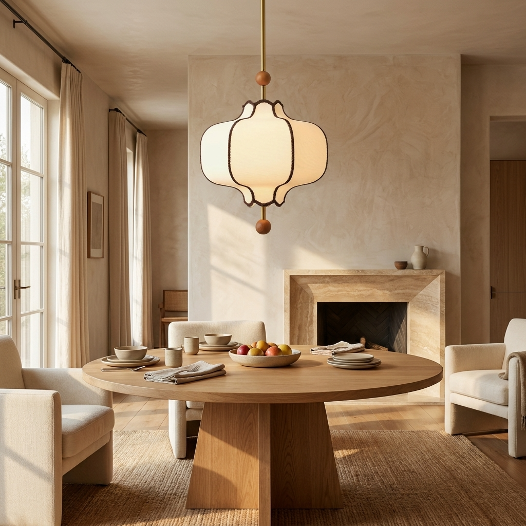 Japanese Retro Fabric Pendant Light