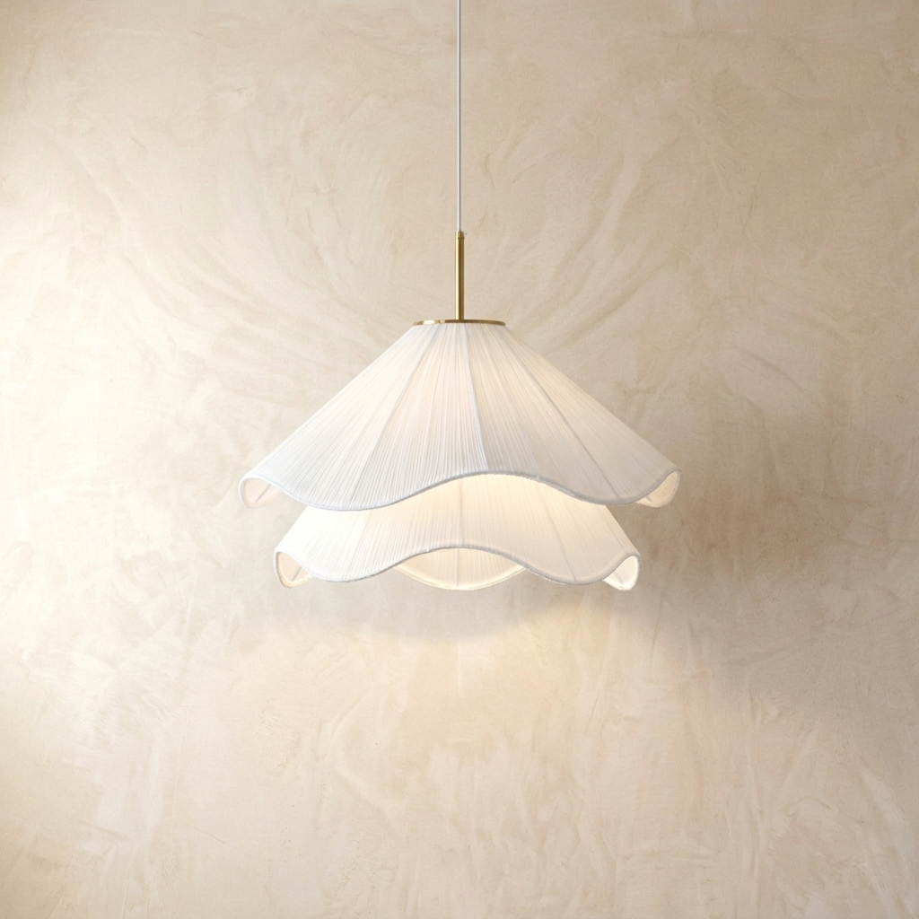 Japanese Wave Fabric Pendant Light