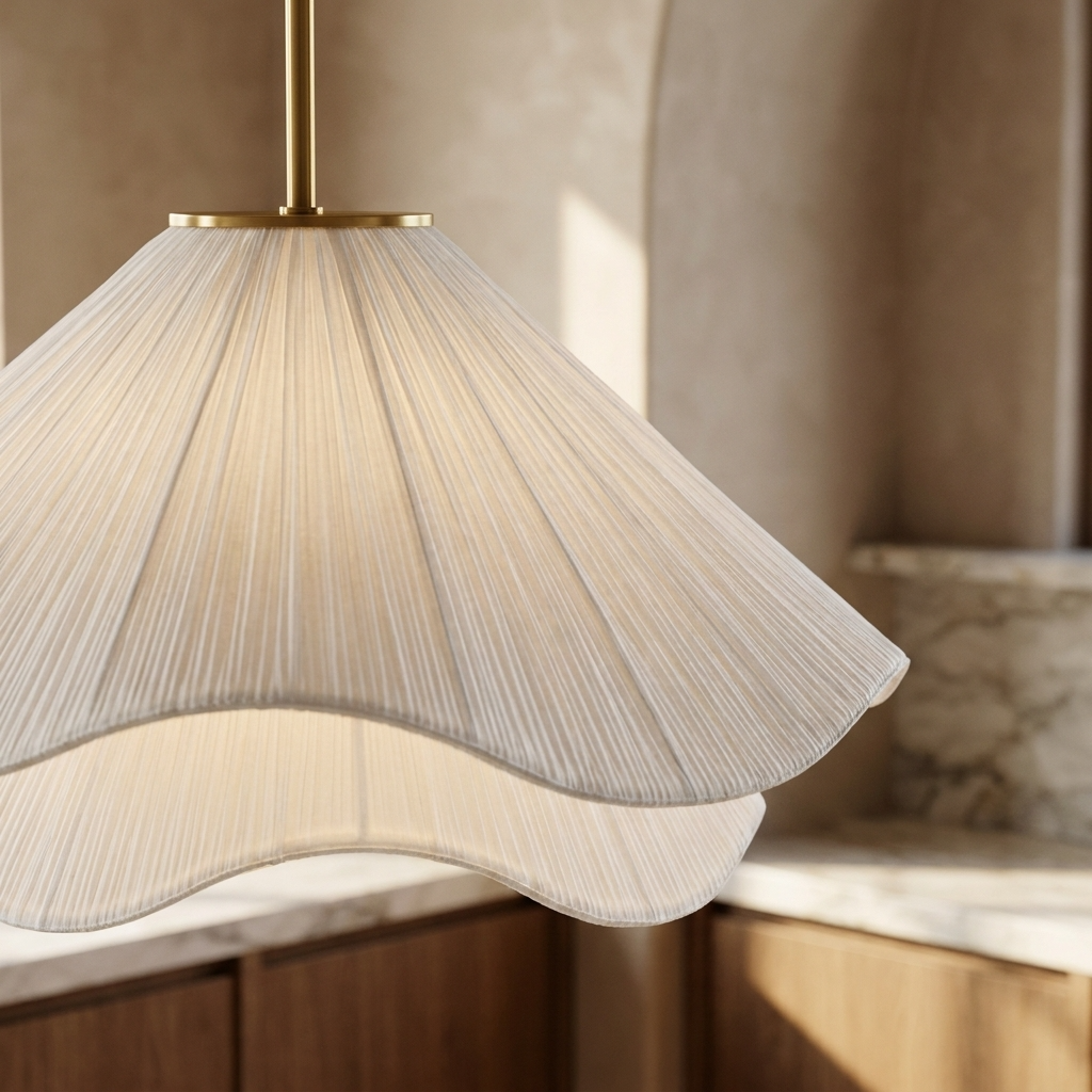Japanese Wave Fabric Pendant Light
