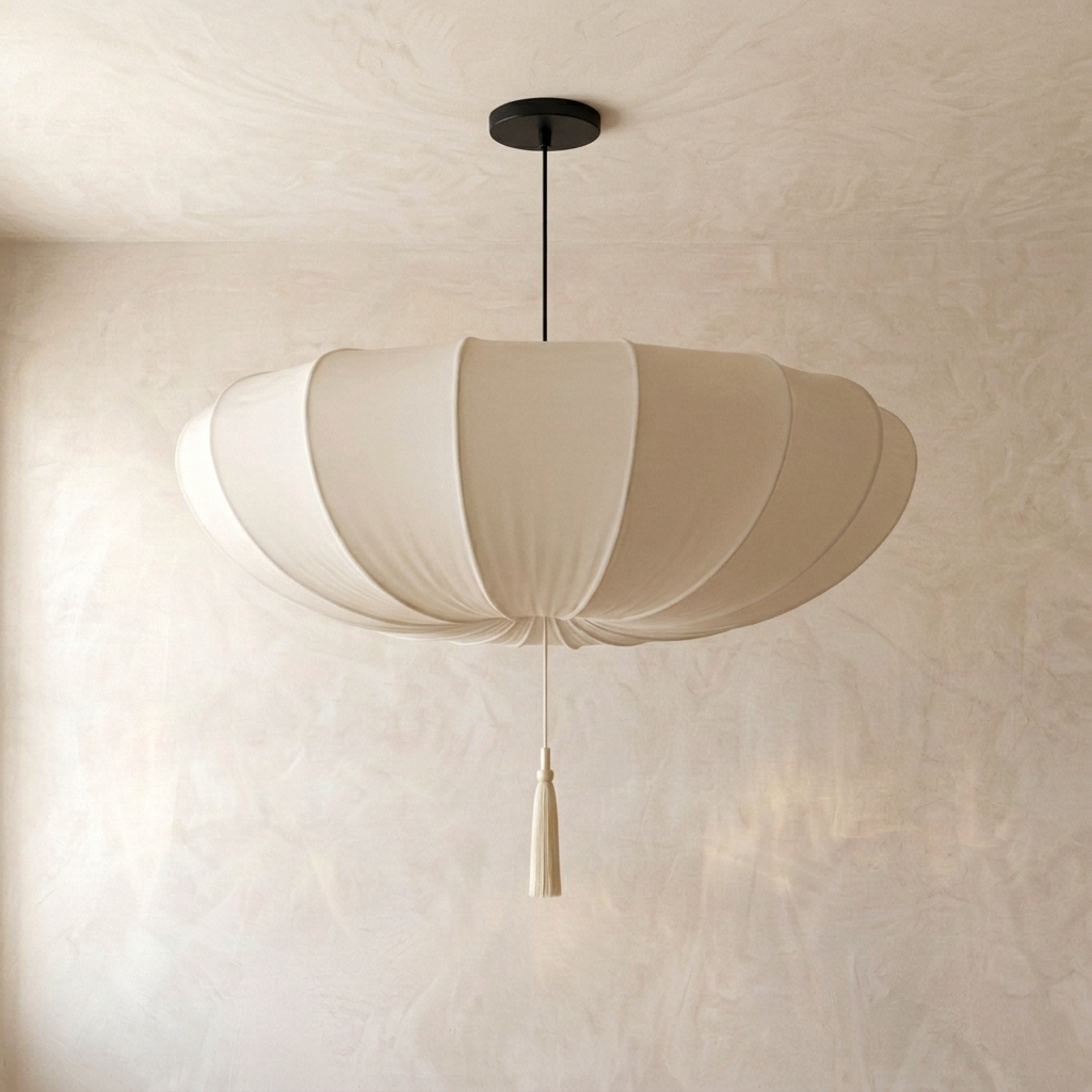 Japanese Fabric Wabi Sabi Pendant Light