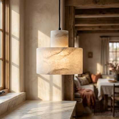Natural Alabaster Block Pendant Light