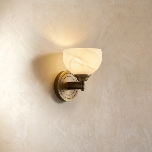 Natural Alabaster Bowl Wall Lamp