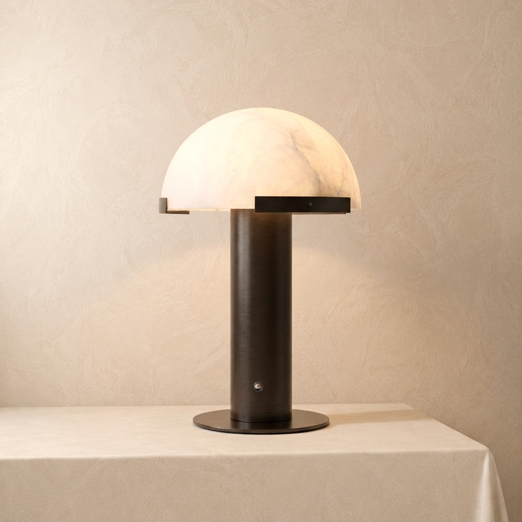 Natural Alabaster Dome Table Lamp