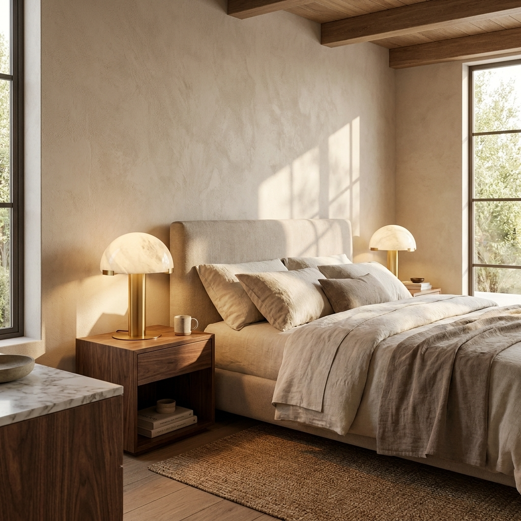 Natural Alabaster Dome Table Lamp