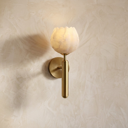 Natural Alabaster Flower Wall Lamp