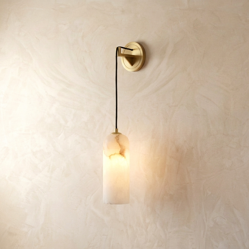 Natural Alabaster Hanging Wall Lamp