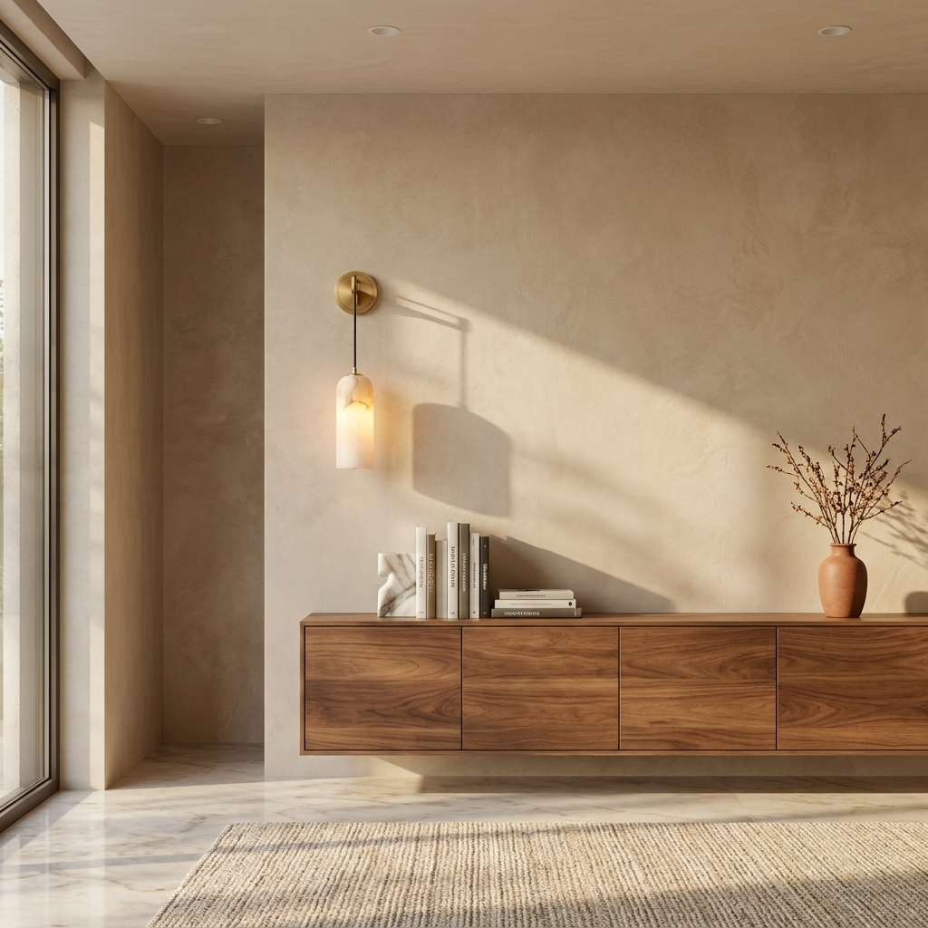Natural Alabaster Hanging Wall Lamp