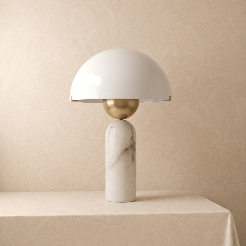 Natural Alabaster Mushroom Table Lamp