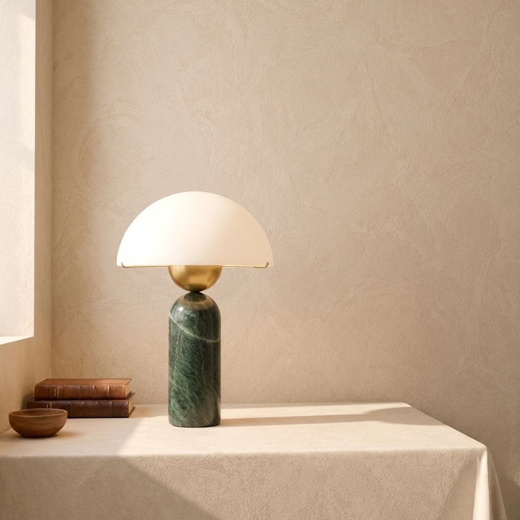 Natural Alabaster Mushroom Table Lamp