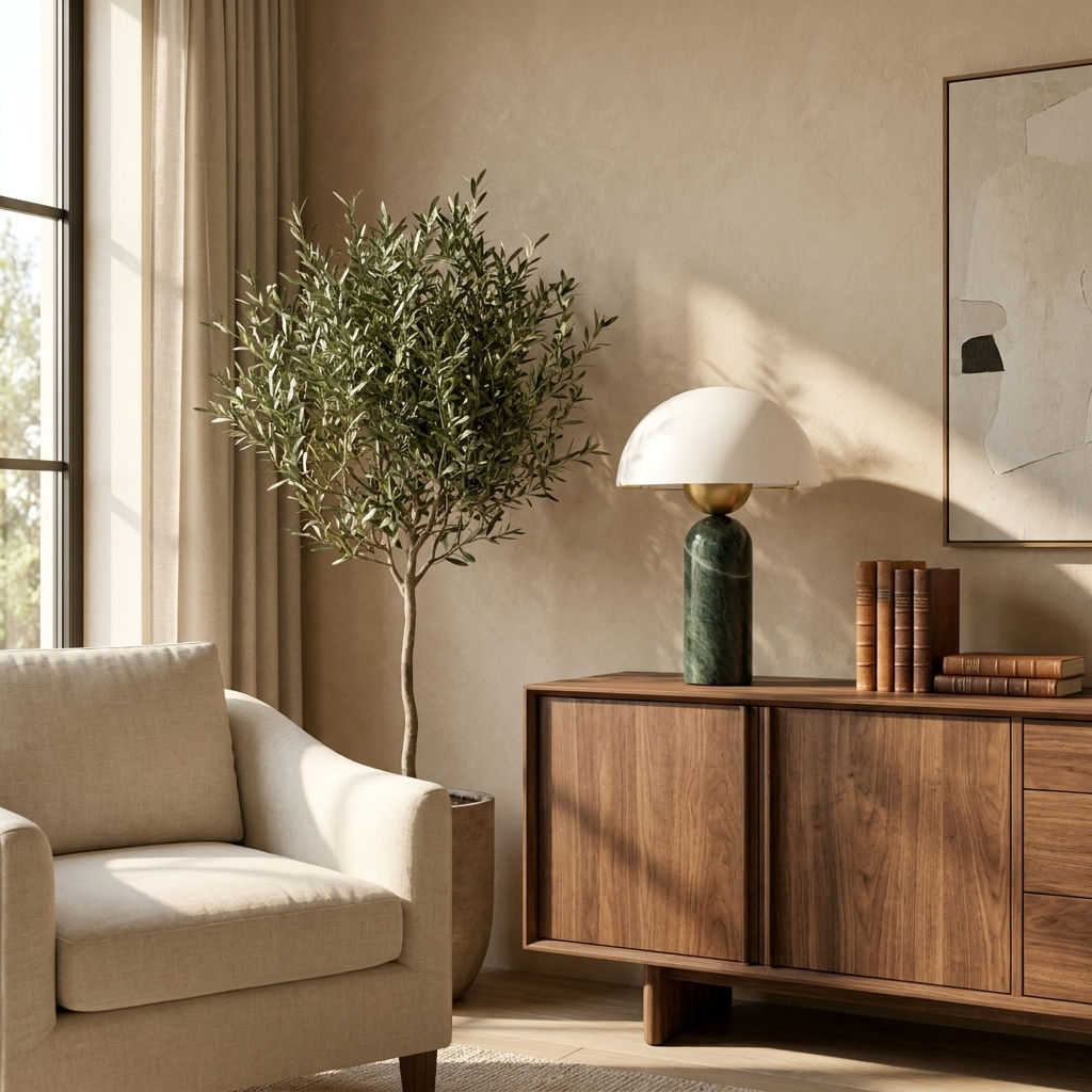 Natural Alabaster Mushroom Table Lamp