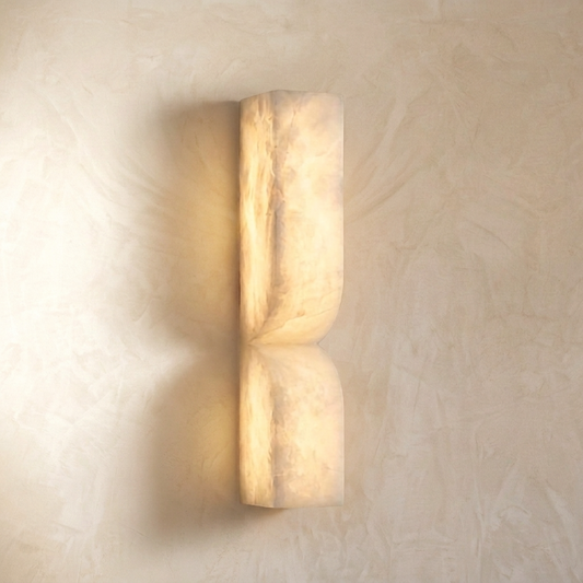 Natural Alabaster Sculptural Wall Lamp