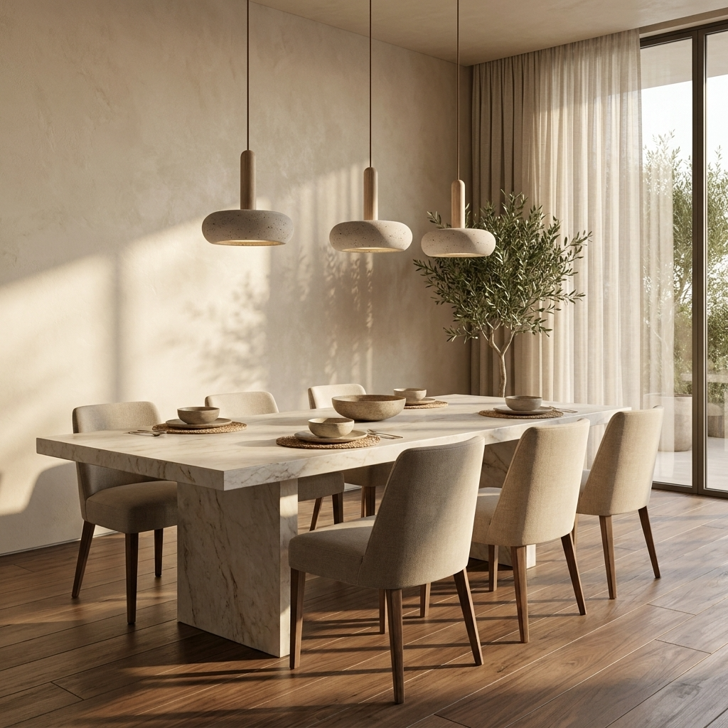 Natural Travertine Stone Dome Pendant Light