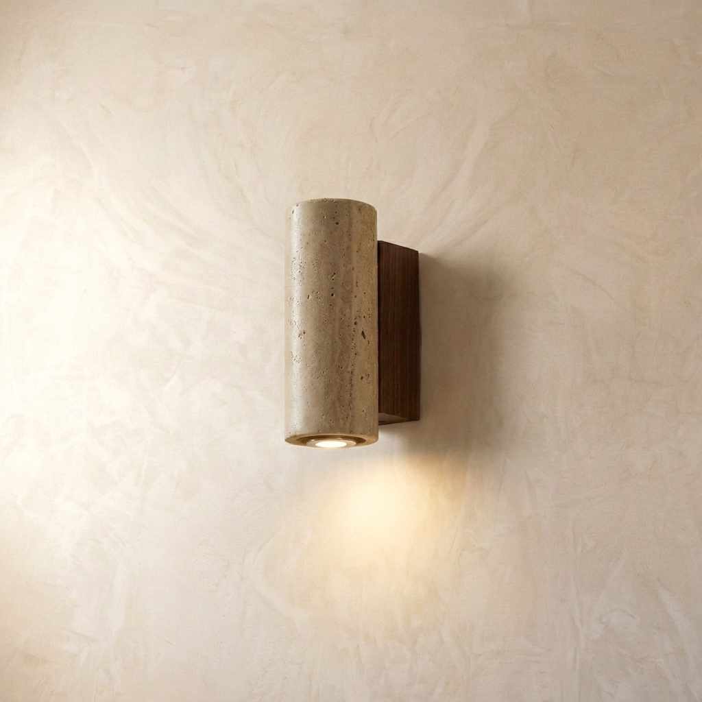 Natural Travertine Stone Spot Wall Lamp