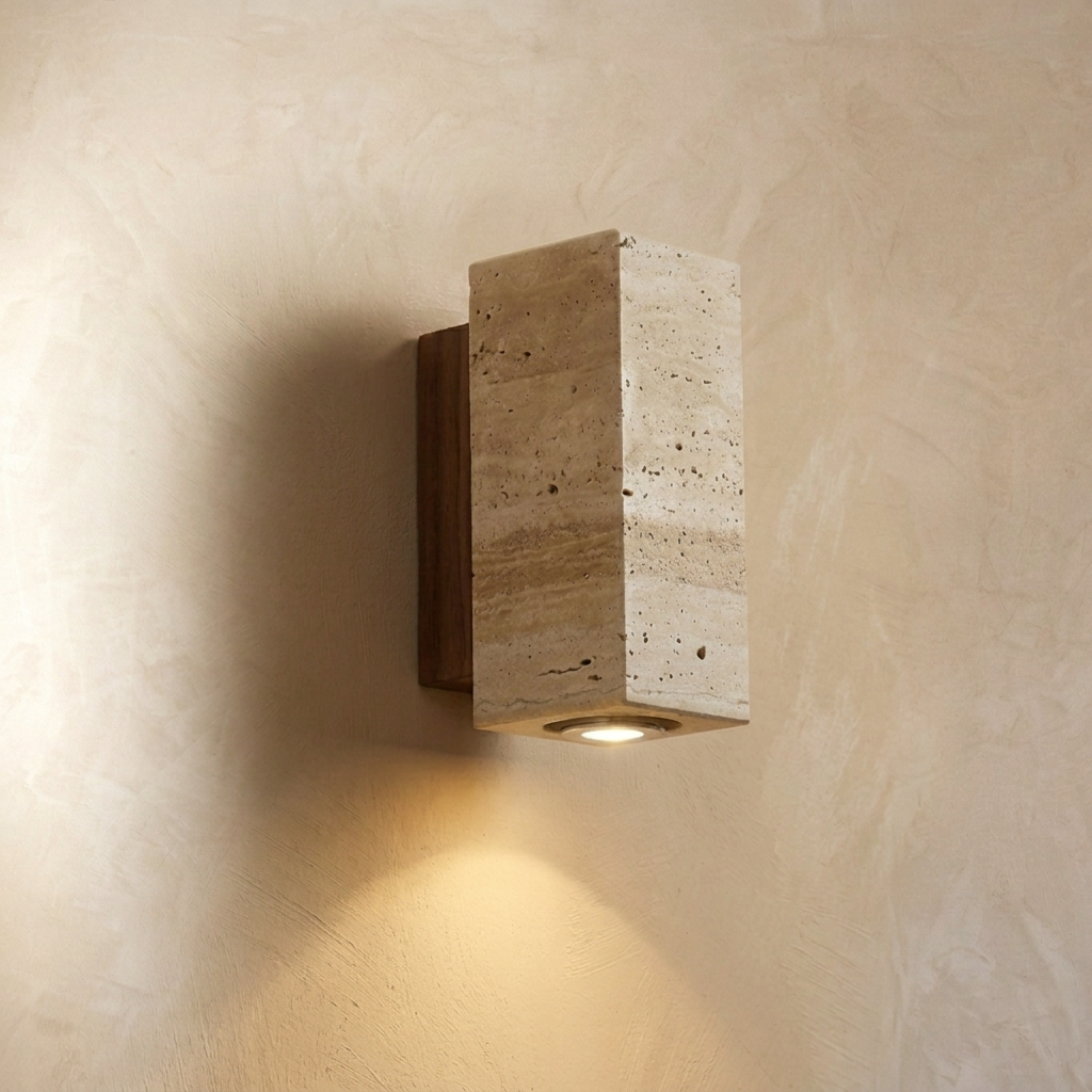 Natural Travertine Stone Spot Wall Lamp