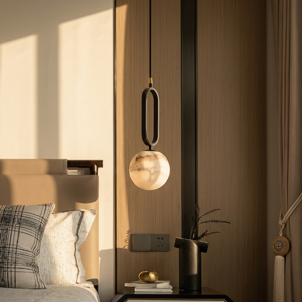 Natural Alabaster Loop Pendant Light