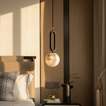 Natural Alabaster Loop Pendant Light