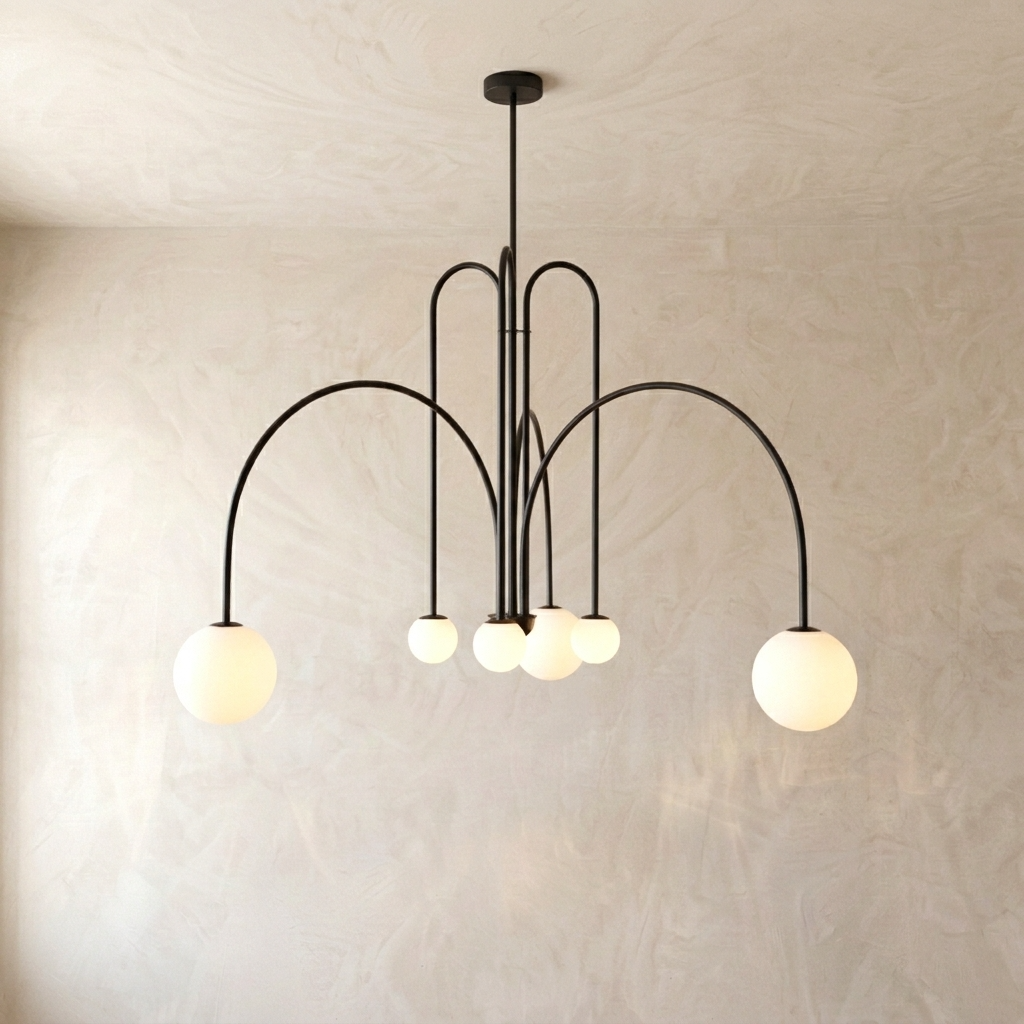 Nordic Arc Glass Globe Chandelier