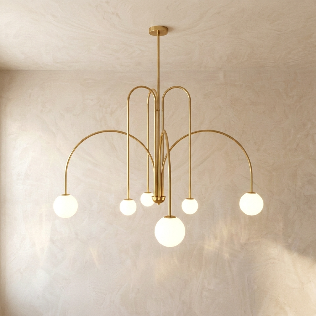 Nordic Arc Glass Globe Chandelier