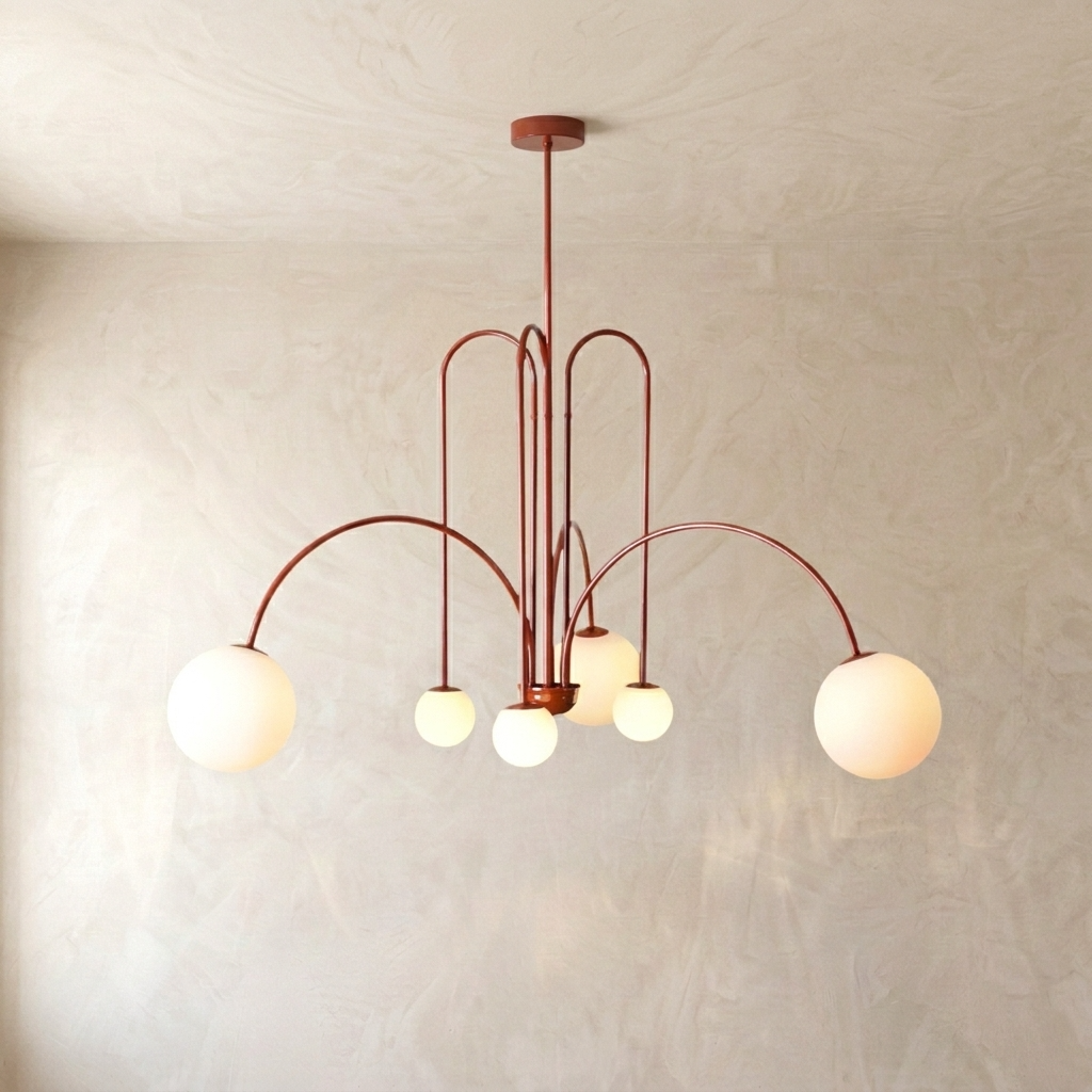 Nordic Arc Glass Globe Chandelier