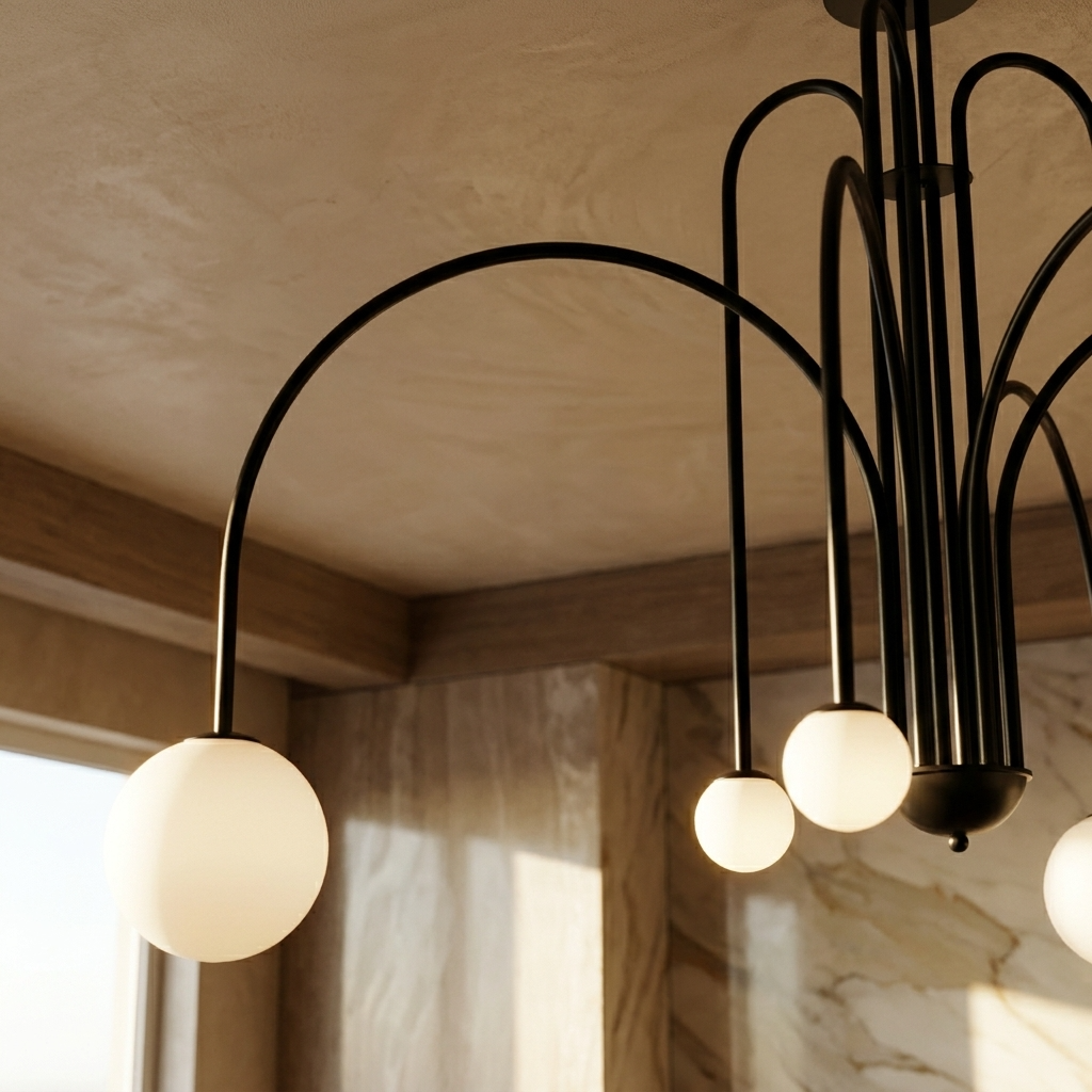 Nordic Arc Glass Globe Chandelier