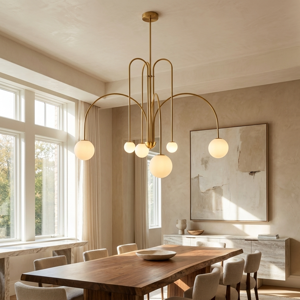 Nordic Arc Glass Globe Chandelier