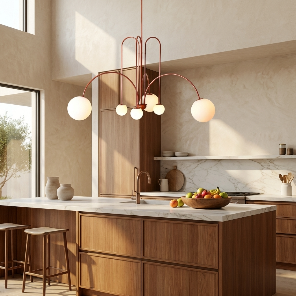 Nordic Arc Glass Globe Chandelier