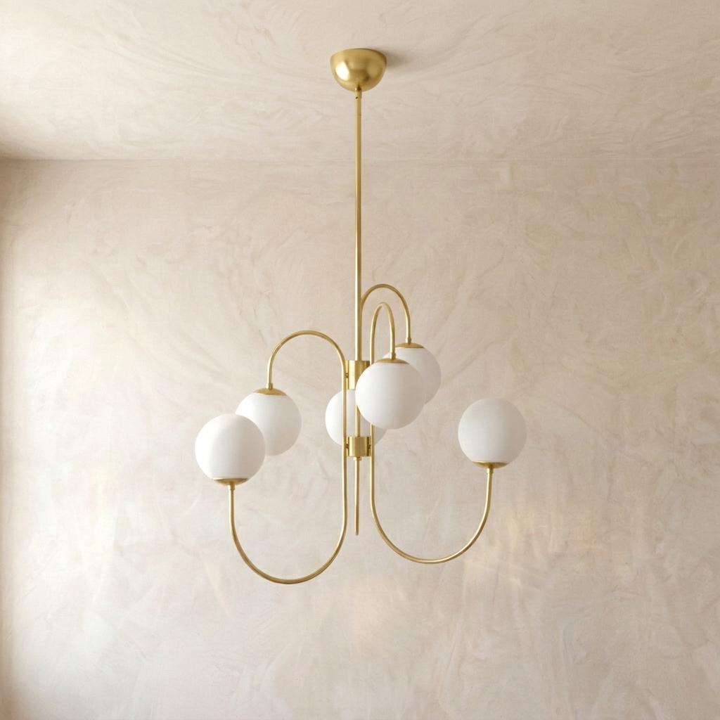Nordic Gooseneck Globe Chandelier
