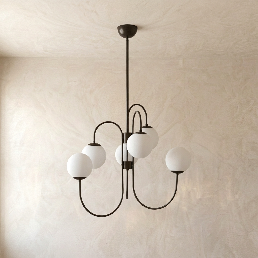 Nordic Gooseneck Globe Chandelier