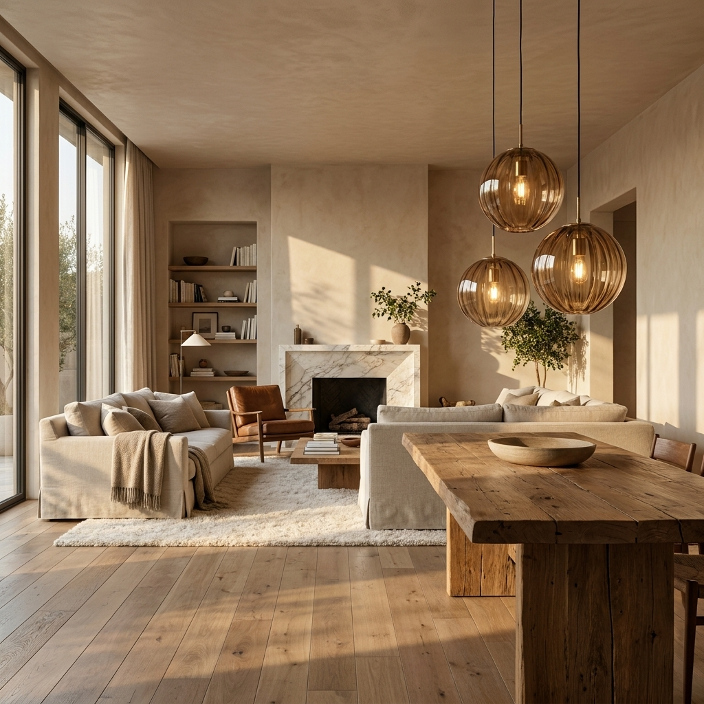 Nordic Ribbed Glass Globe Pendant Light