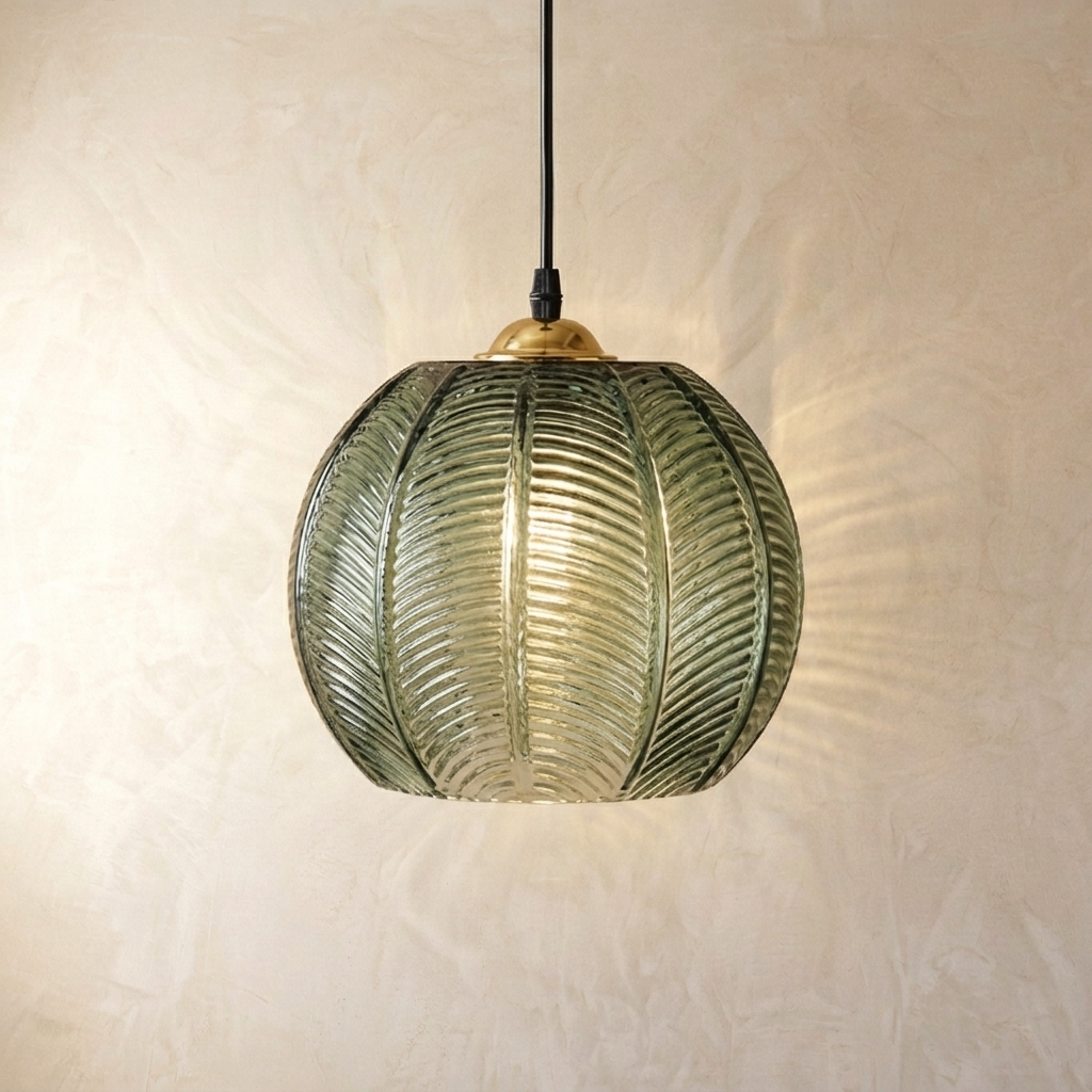 Nordic Ribbed Glass Pendant Light