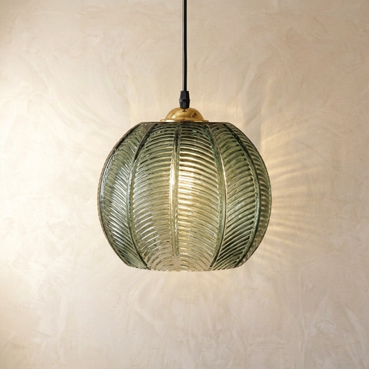 Nordic Ribbed Glass Pendant Light