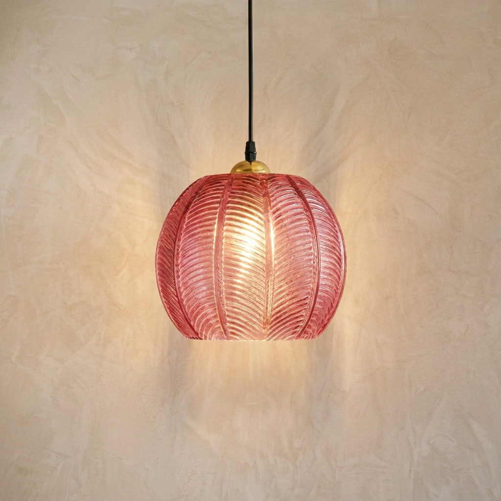 Nordic Ribbed Glass Pendant Light