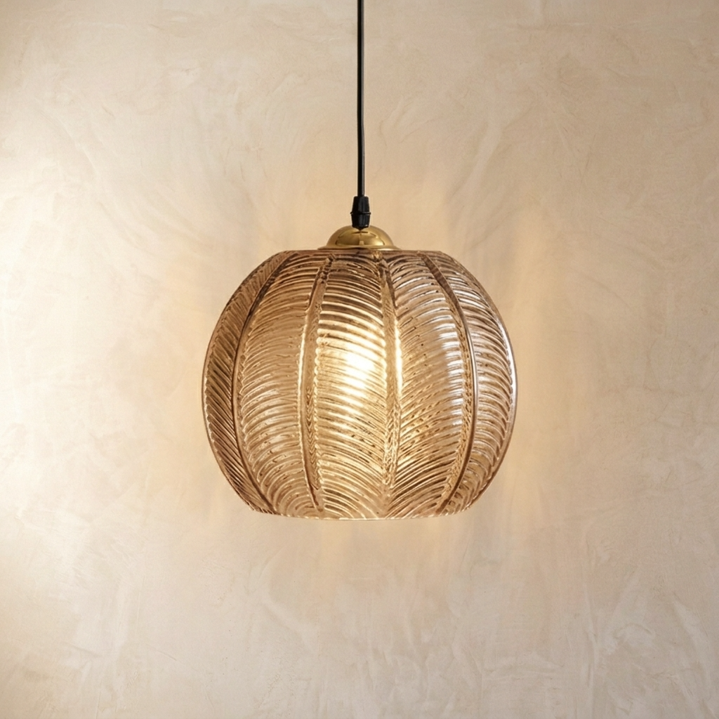 Nordic Ribbed Glass Pendant Light