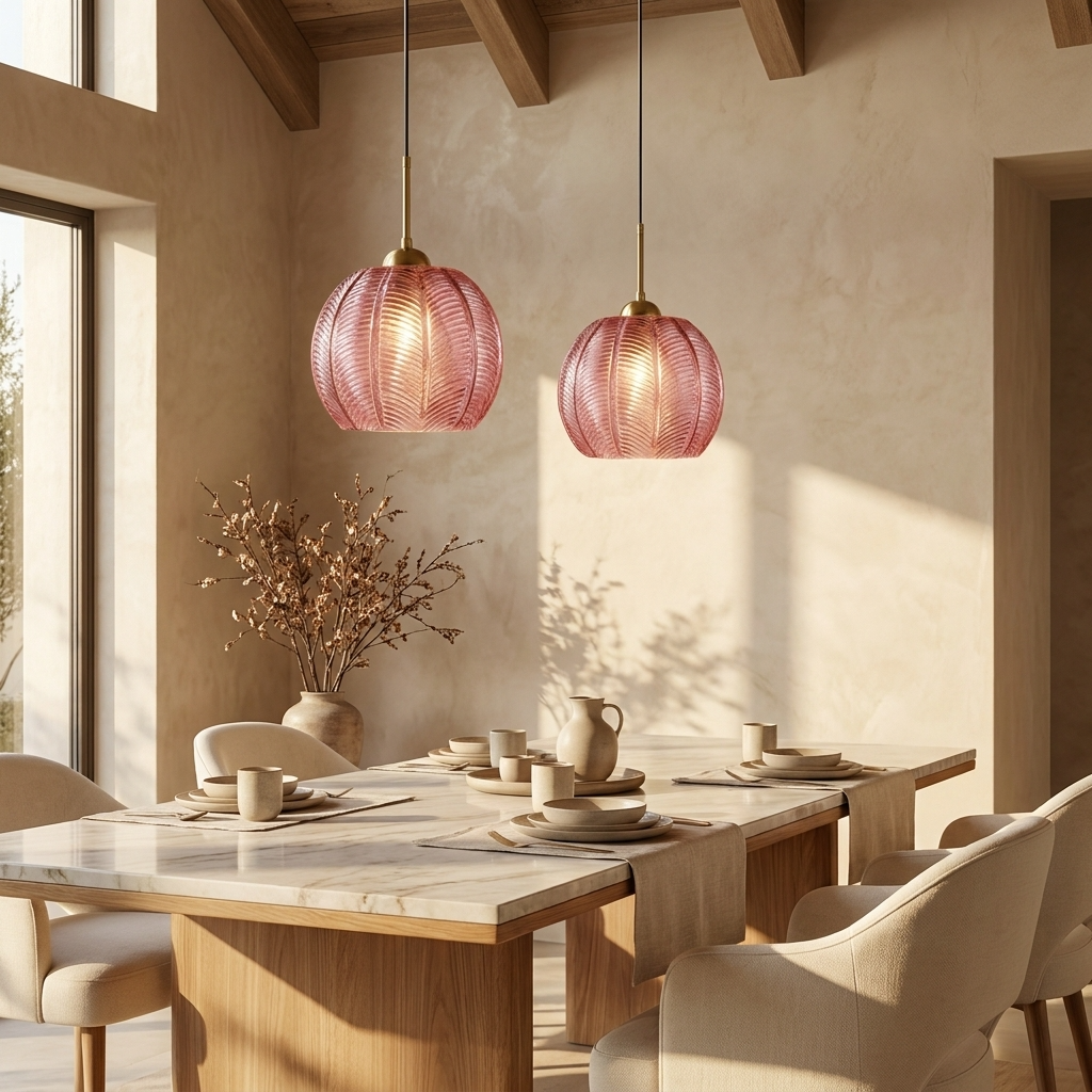 Nordic Ribbed Glass Pendant Light