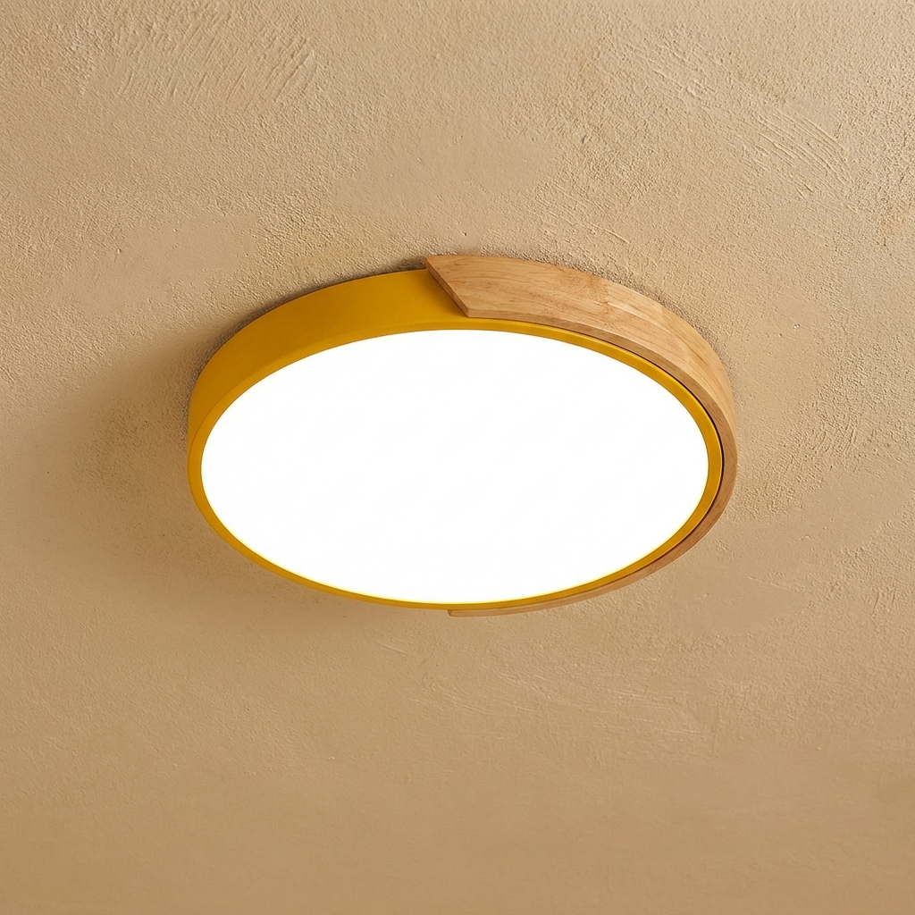 Nordic Wooden Round Ceiling Light